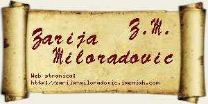 Zarija Miloradović vizit kartica